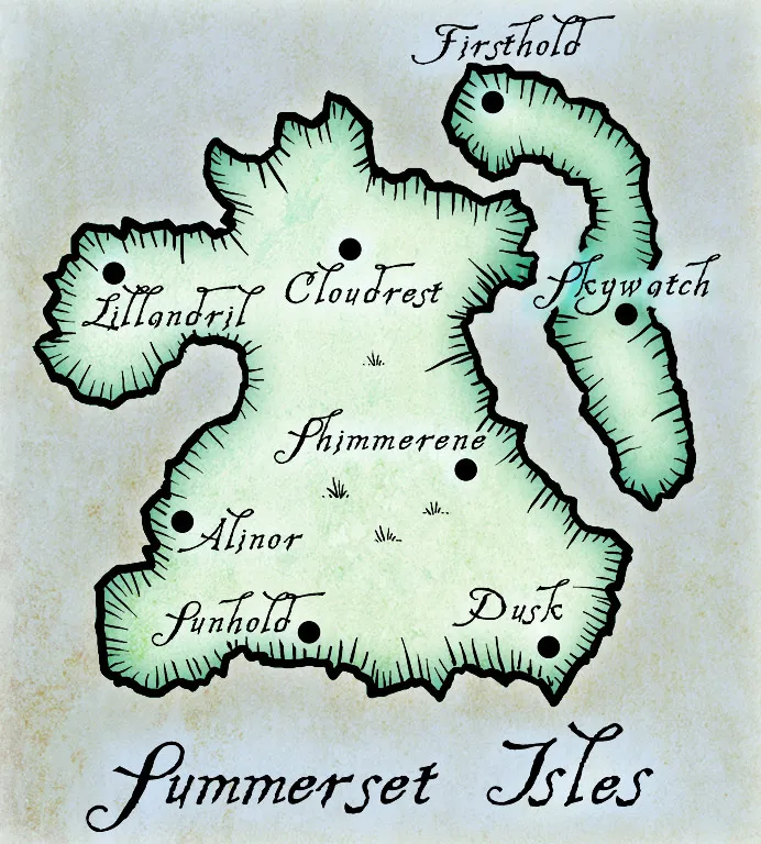 Map of Summerset Isles