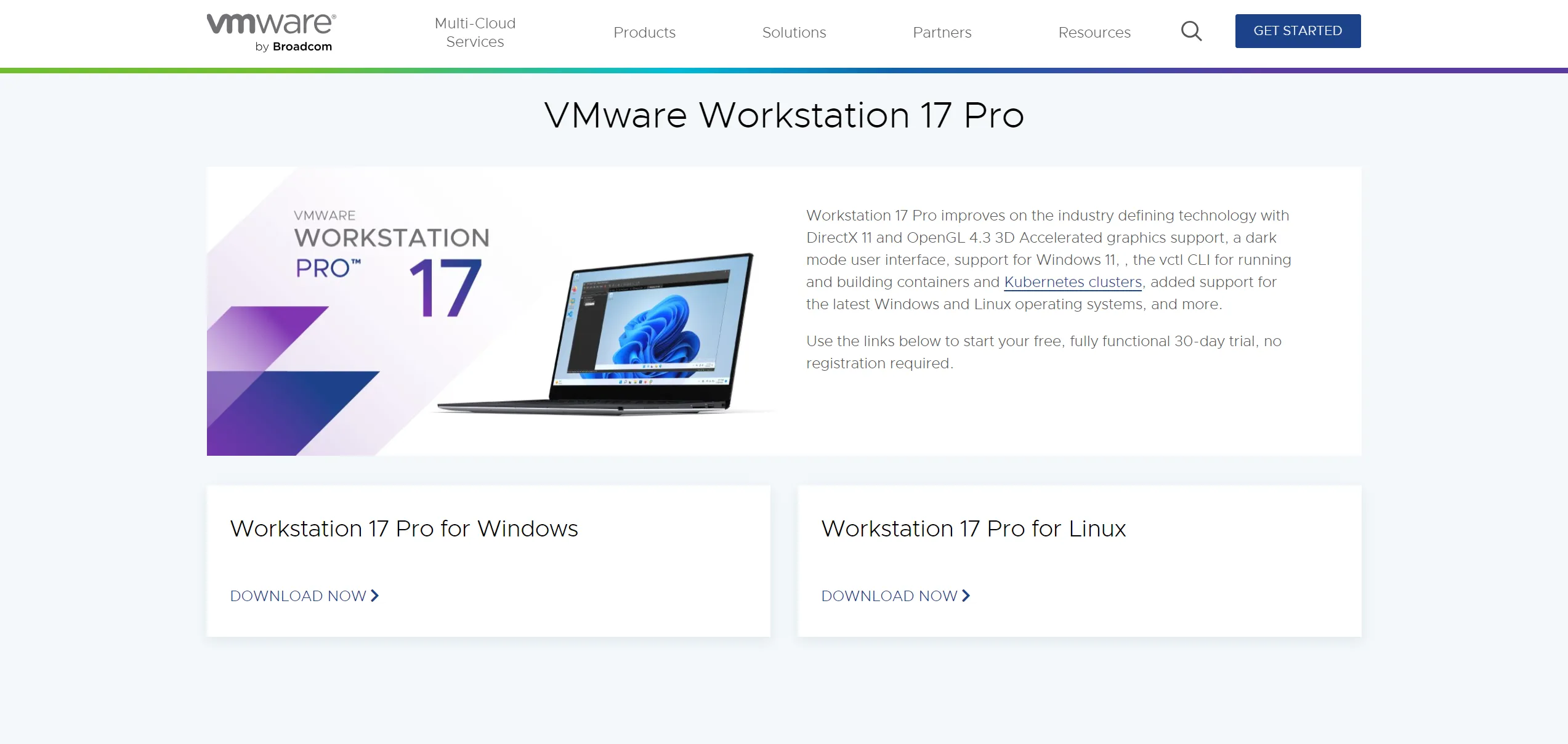 VMware Workstation Pro 17下载页面