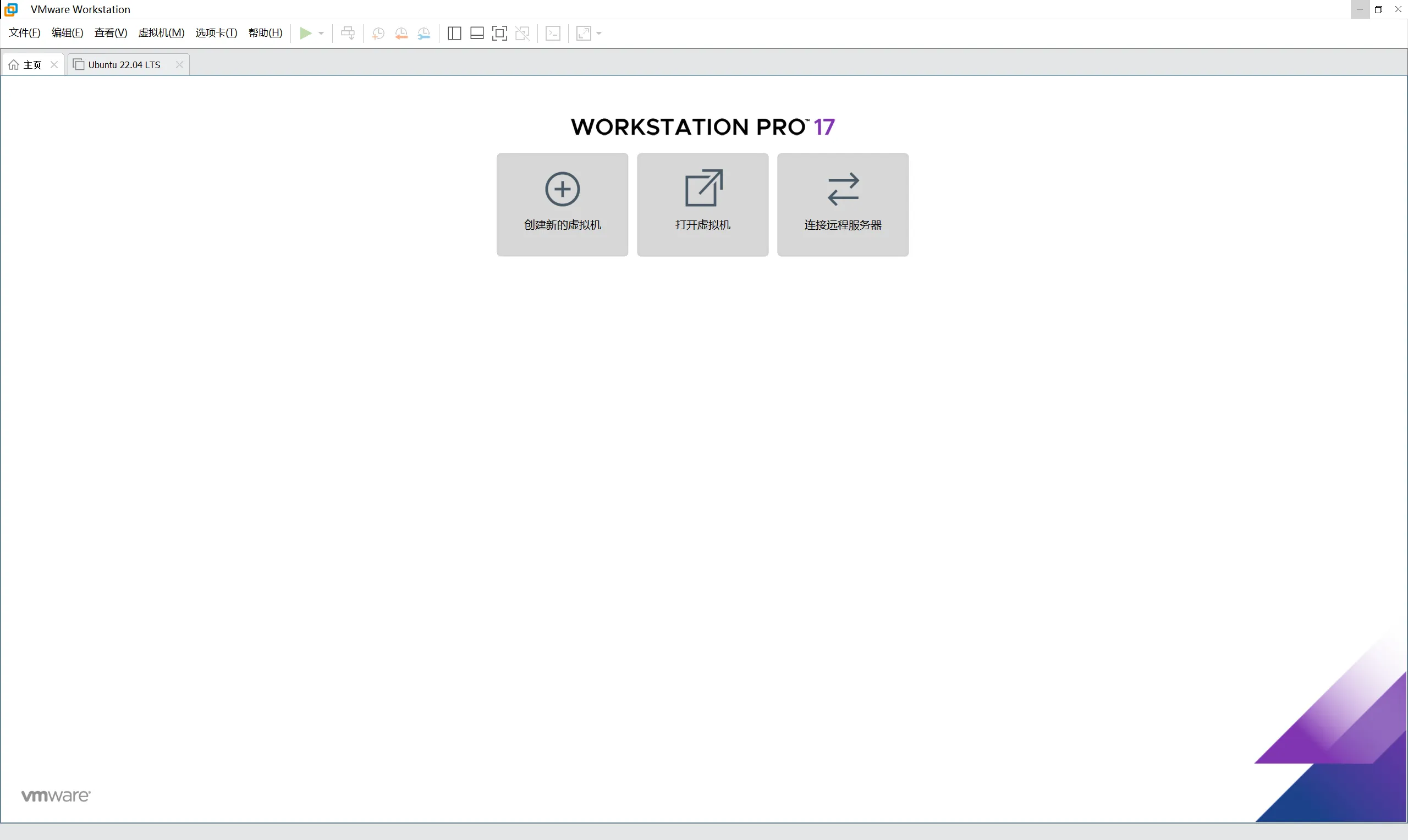 VMware Workstation Pro 17主页面