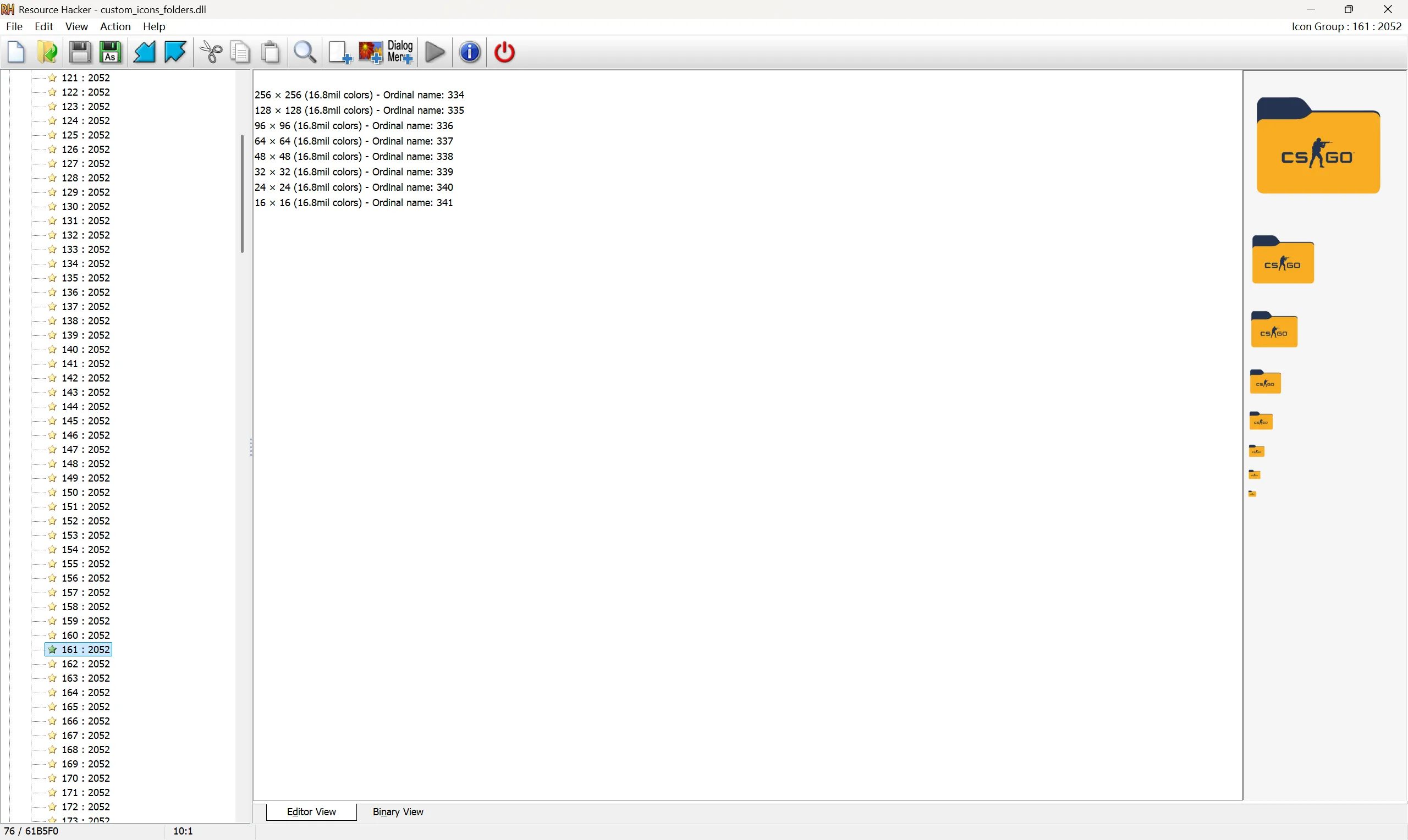 查看 DLL 文件图标分组结构