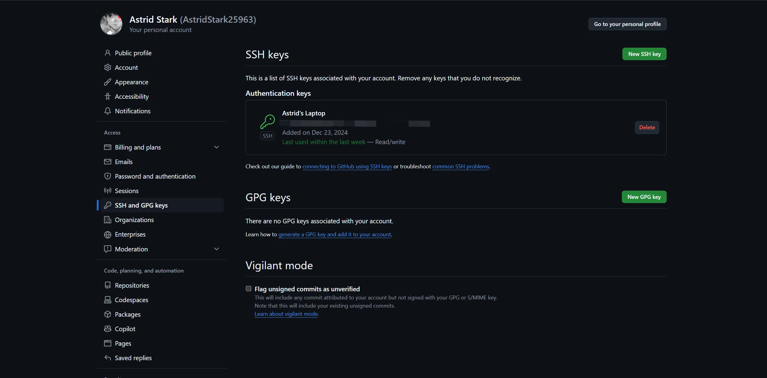 Add SSH key to GitHub