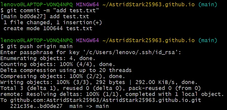 Add, commit and push