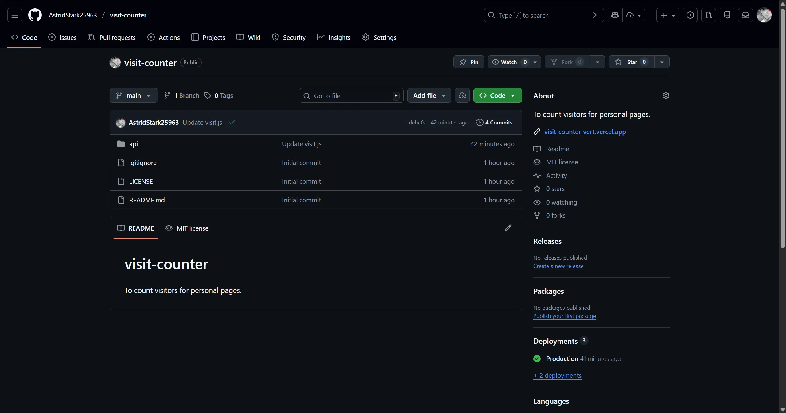 New Visitor Counter Repository